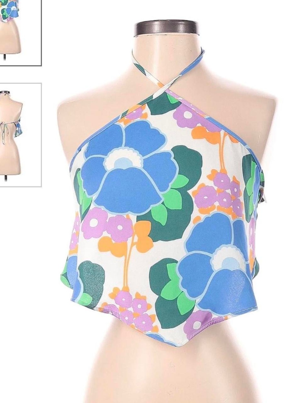 Zara Floral Halter Crop Top - Picture 5 of 9